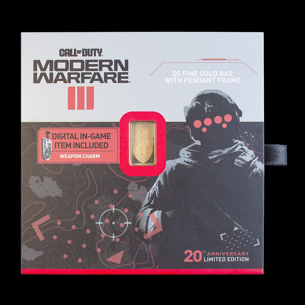 Call of Duty Modern Warfare 5g gold bar with pendant frame